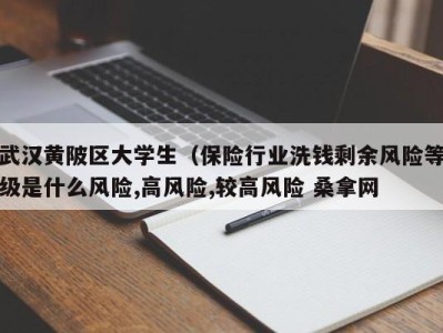 天津武汉黄陂区大学生（保险行业洗钱剩余风险等级是什么风险,高风险,较高风险 桑拿网